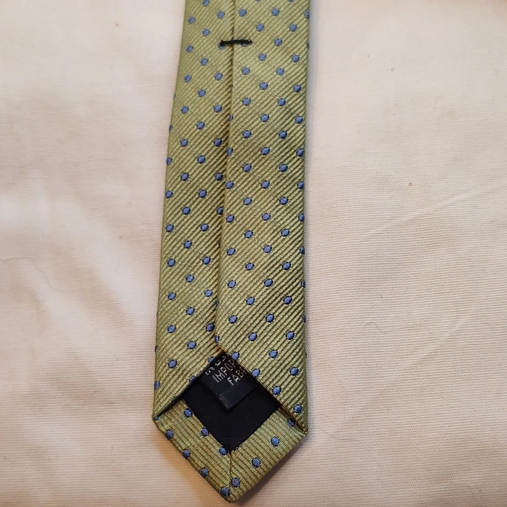 Polka dot Land's End tie lot x 2, blues, green, red
